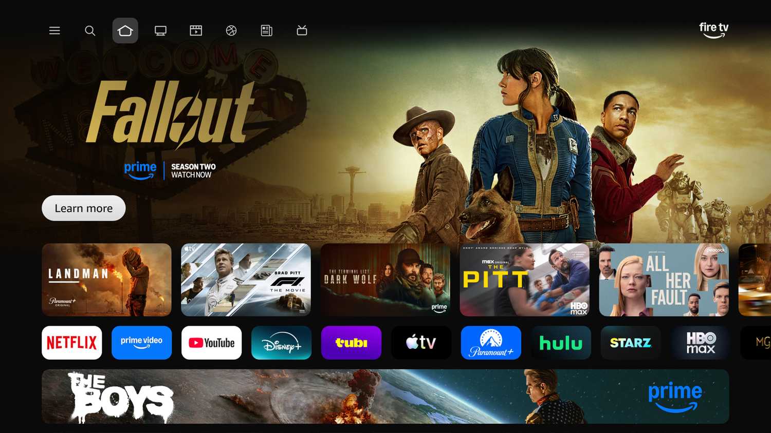 Fire TV's redesigned homescreen.
