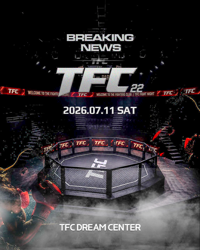 TFC 22 will be held on Saturday, July 11 at the Good Prime Sports Mall TFC Dream Center in Gimpo, Gyeonggi Province. It is TFC's first MMA-only stadium competition, which produced 16 UFC fighters.