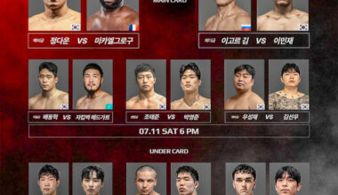 Michael Groguier competed in the mixed martial arts TFC 22 main event in July 2026 and played 5 minutes &times; 3 rounds. UFC Daum went 1-2 in the team PFL heavyweight division.