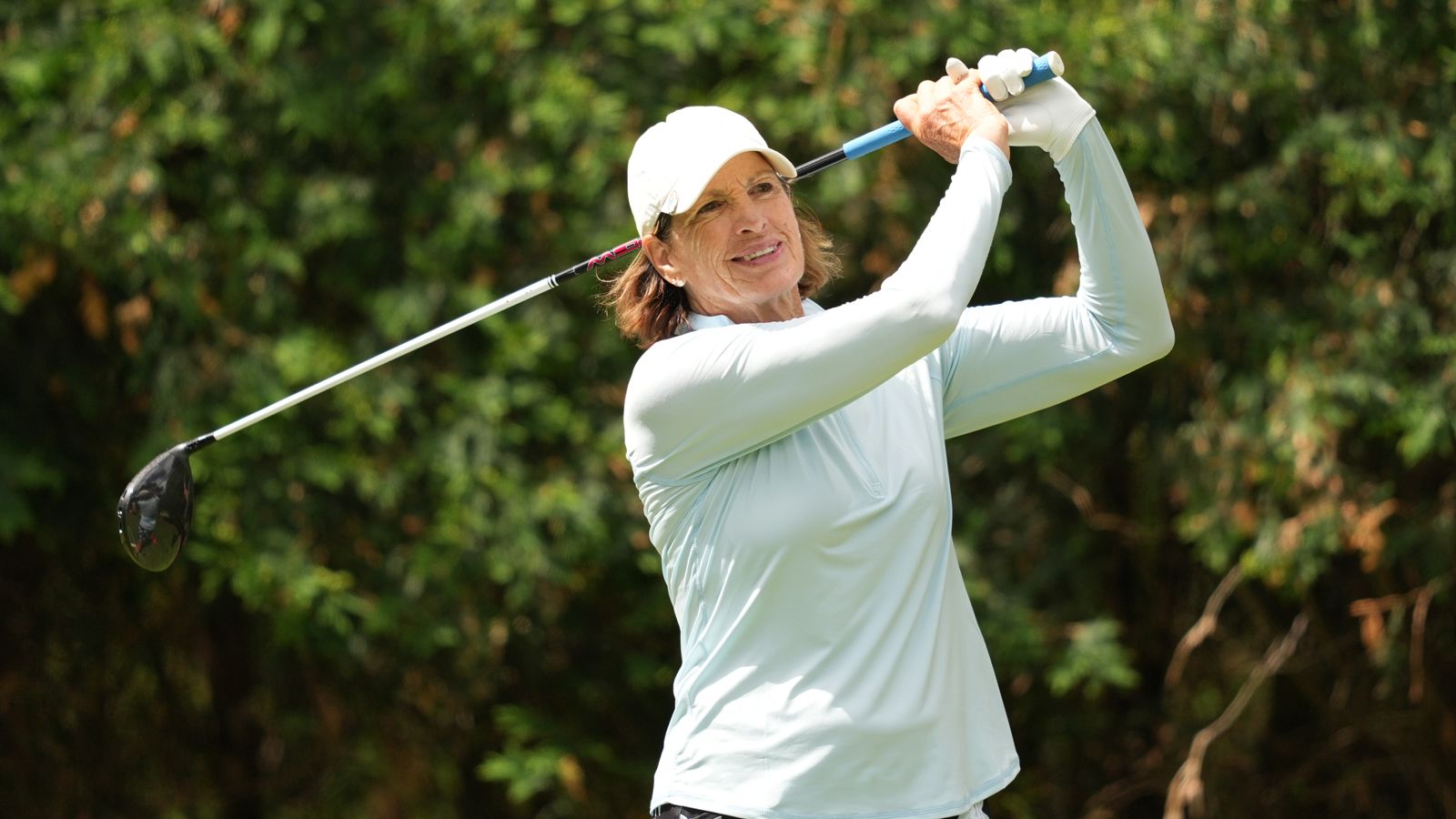 Juli Inkster hits a driver off the tee