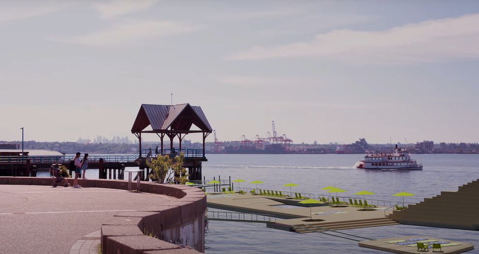 north vancouver harbour deck swimming lonsdale
