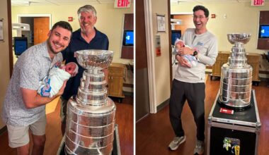 Tulsky brings Stanley Cup to hospital to greet new dads