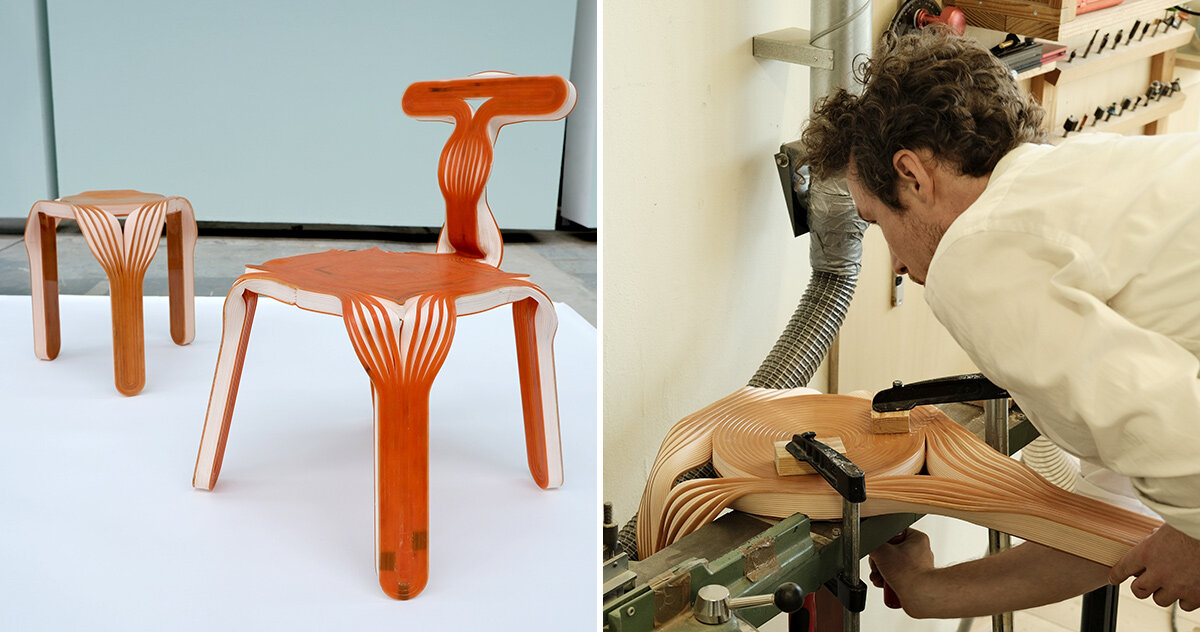 hand-bent after 3D printing, oberdoerfer & krebs' seating rethinks digital fabrication