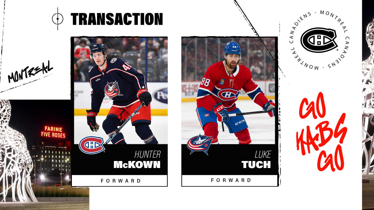 Canadiens acquire forward Hunter McKown from the Columbus Blue Jackets