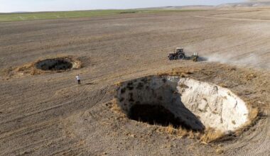Droughts are transforming the Turkish landscape with massive sinkholes