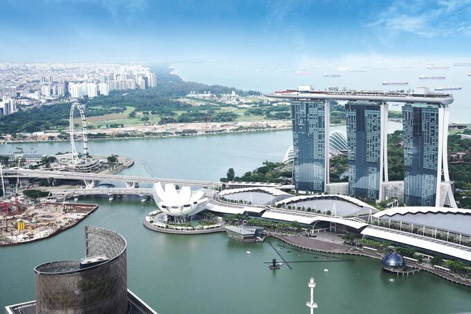 Aerial view of Marina Bay Sands and Singapore skyline. Photo from Pexels