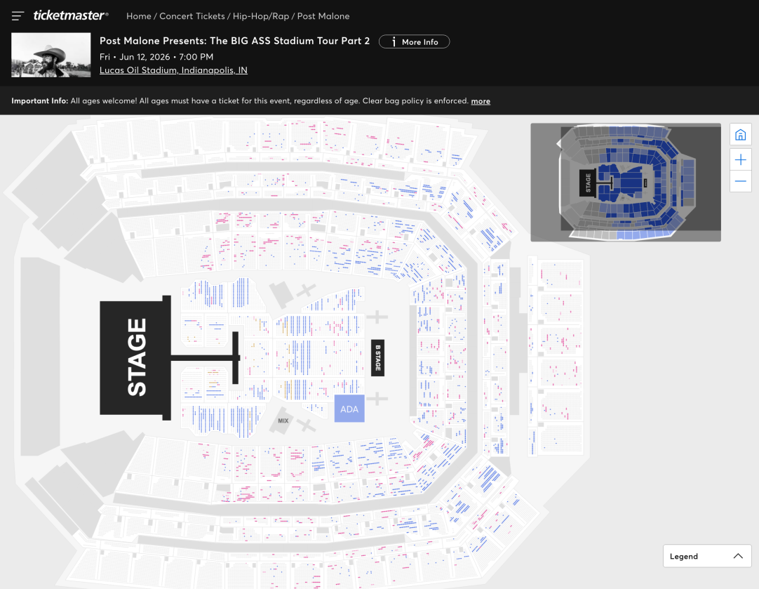 Post Malone Ticket Sales Indianapolis