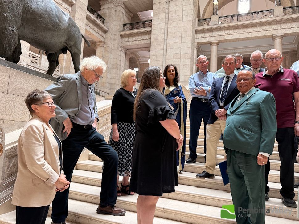 people at the legislature in Winnipeg