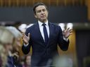 Conservative Leader Pierre Poilievre speaks during question period in the House of Commons on June 2, 2026. 