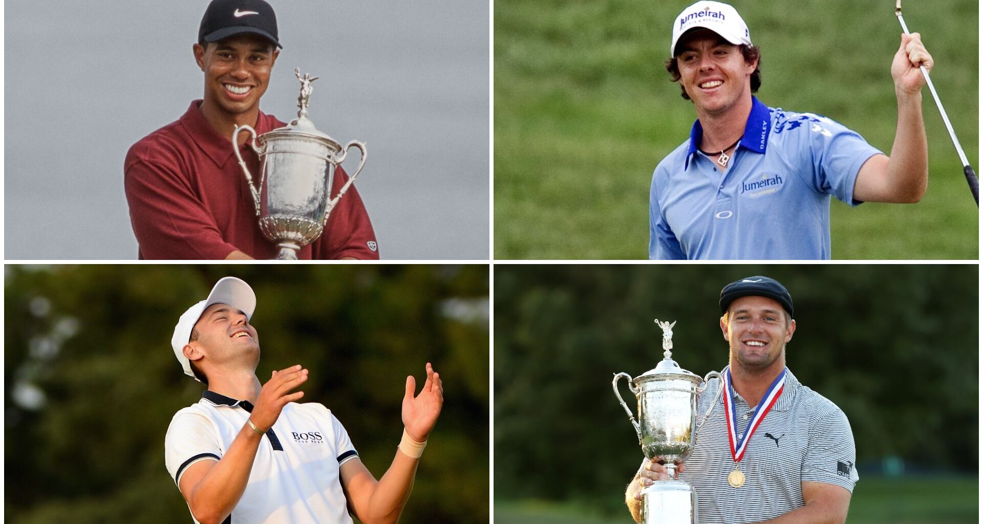 Tiger Woods, Rory McIlroy, Martin Kaymer and Bryson DeChambeau