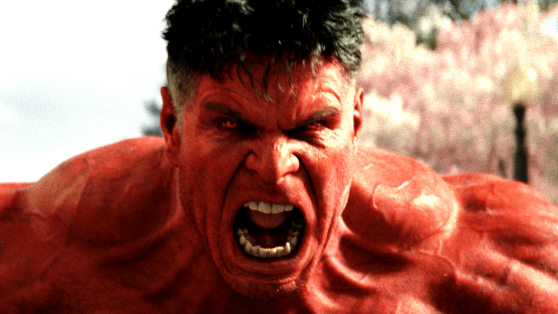 Red Hulk yelling in Captain America: Brave New World.