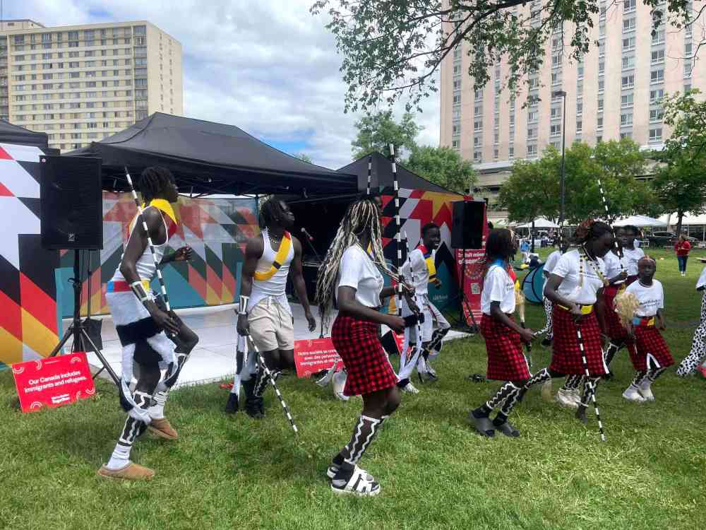 Tiago Resko / Free Press
Dancers from the Dinka tribe of South Sudan perform to music that's a mix from Sudanese tribes.
