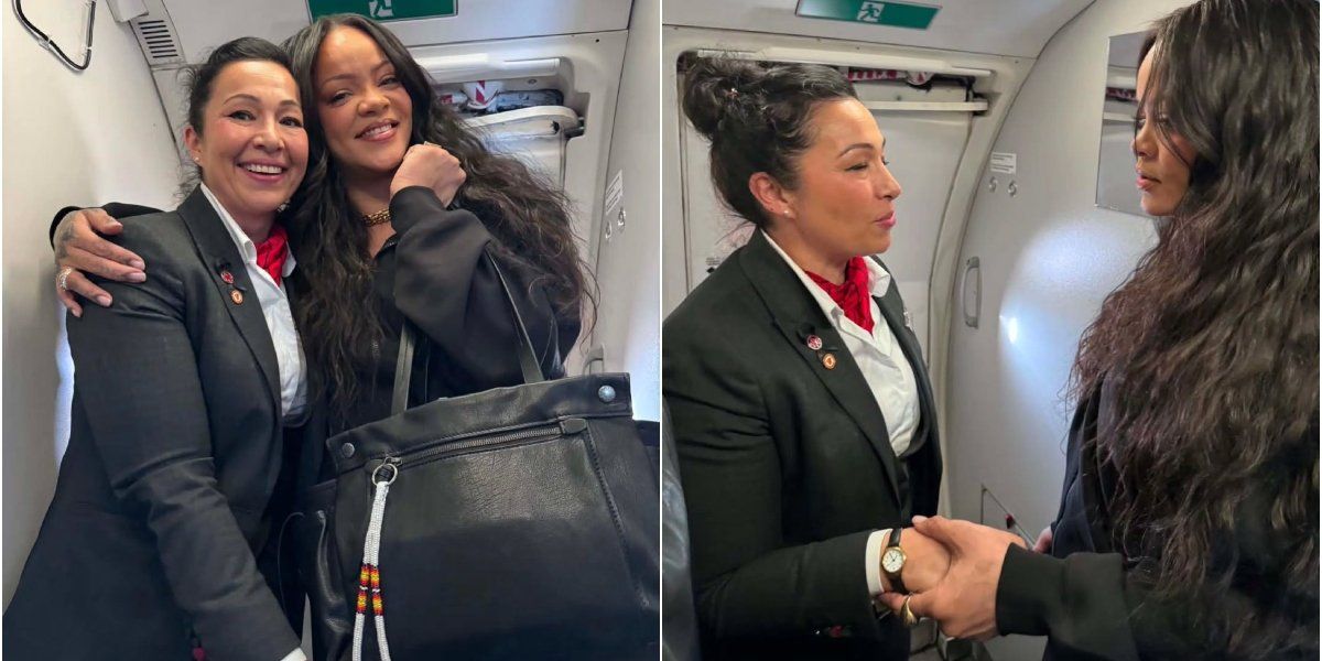 An Air Canada flight attendant gave Rihanna a special gift on her flight to Montreal