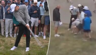 Fan picks up Rory McIlroy's ball after wayward shot in wild US Open scene