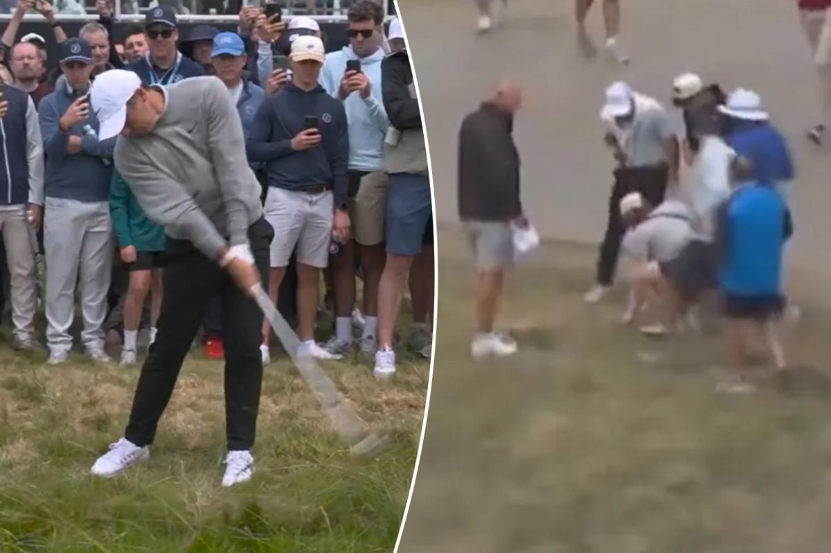 Fan picks up Rory McIlroy's ball after wayward shot in wild US Open scene