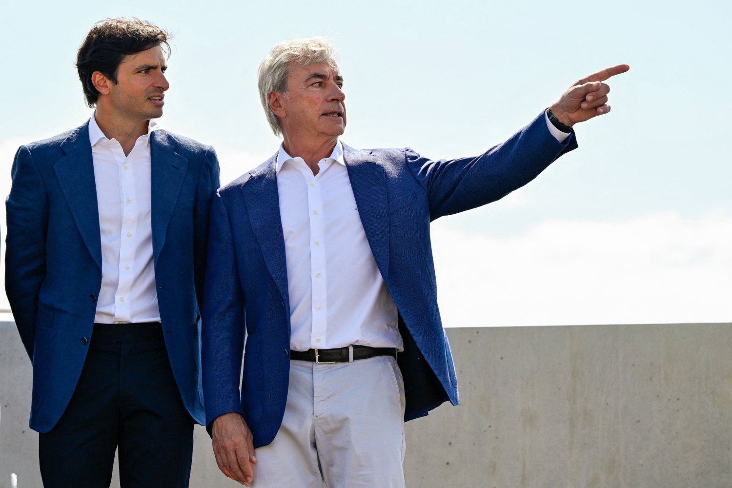 Carlos Sainz Sr. and his son, Carlos Sainz Jr. tour the Madring on Tuesday. Image courtesy of the Madring