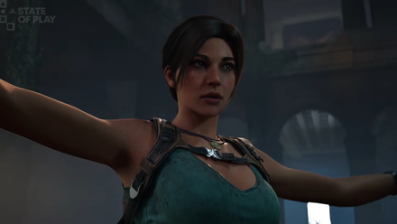 Lara Croft in a standoff in Tomb Raider: Legacy of Atlantis