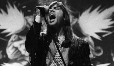 Bruce Dickinson onstage with Iron Maiden in 1990