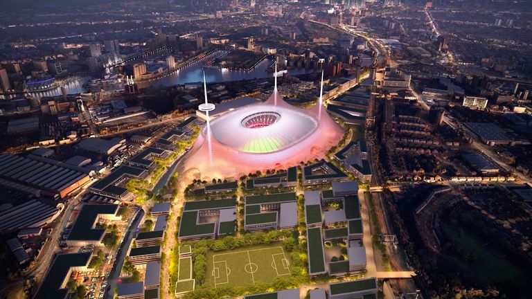 An computer generated image of Manchester United's proposed 100,000-seater stadium (pic: Manchester United)