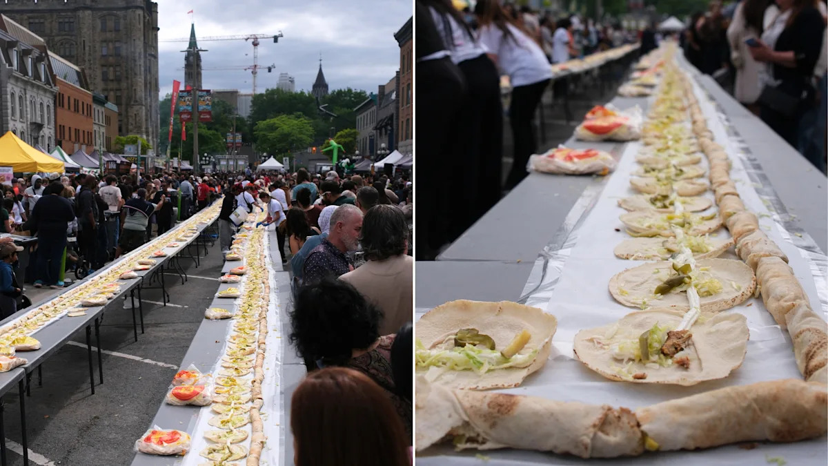 Ottawa breaks world record for the longest shawarma with a 350-metre-long line of 2,451 wraps