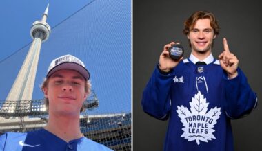 McKenna cheered in Toronto, throws first pitch for Blue Jays