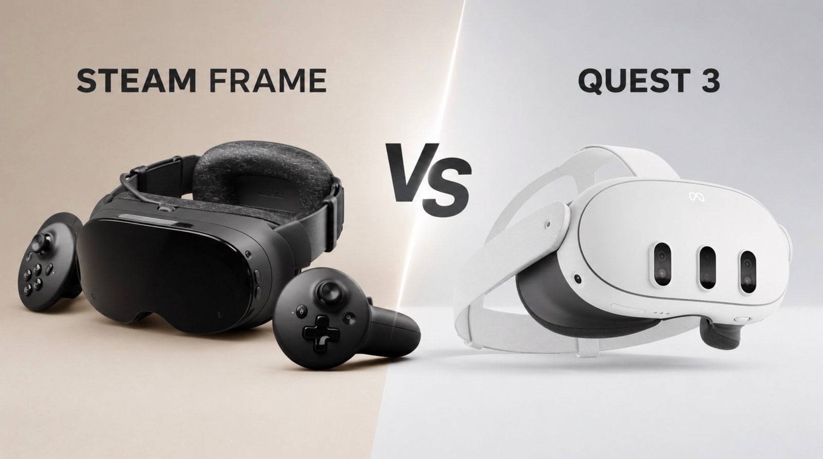 User wearing the lightweight Steam Frame for PC VR gaming
