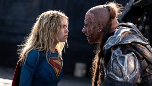 Milly Alcock and Matthias Schoenaerts in "Supergirl"