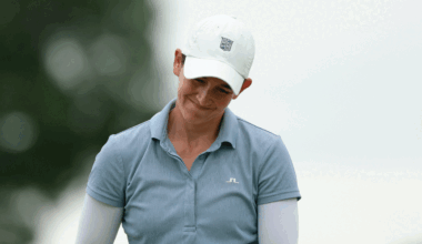 Dewi Weber pulls a pained expression on her face at the 2026 KPMG Women's PGA Championship