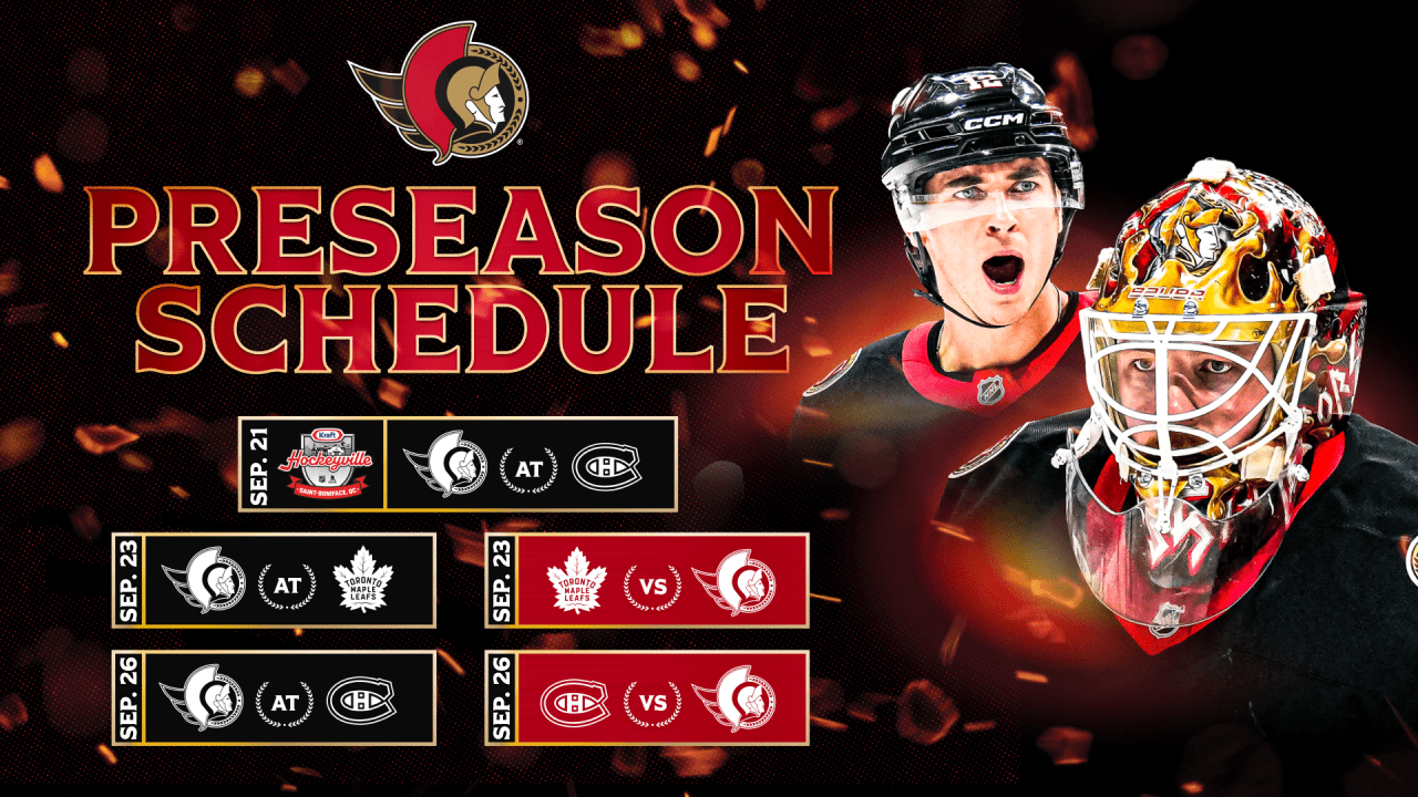 Ottawa Senators announce five-game 2026-27 pre-season schedule