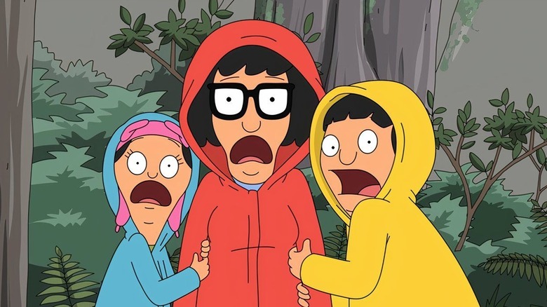 Louise and Gene clutch Tina in terror