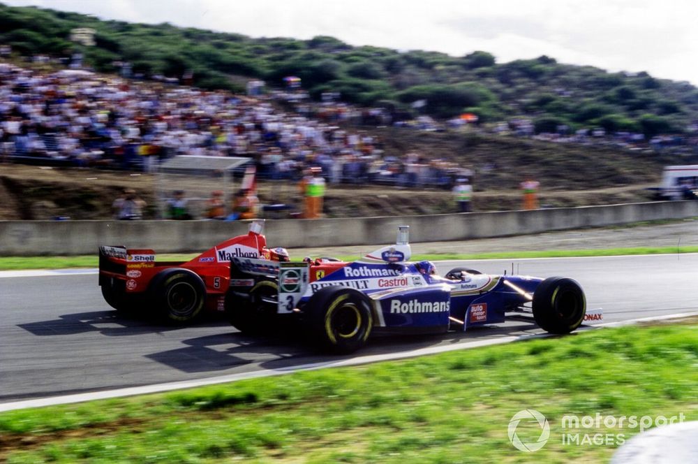 Schumacher's attempted taking out of Villeneuve saw him thrown out from the 1997 F1 world championship