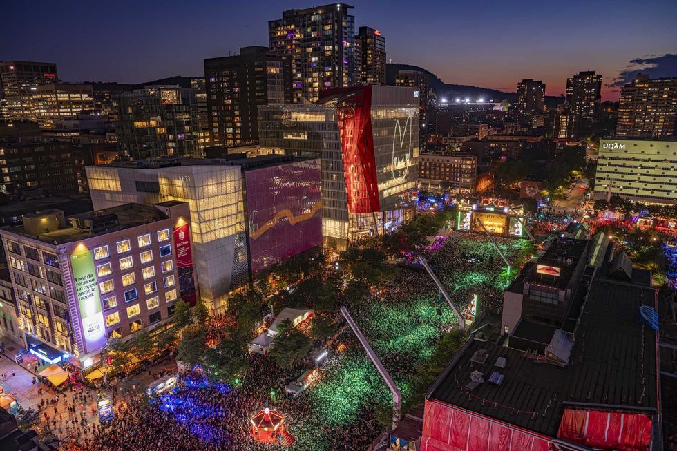 The crowd for Angine de Poitrine at Montreal Jazz Fest 2026.