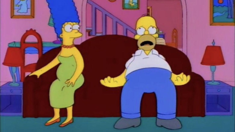 Marge (Julie Kavner) and Homer (Dan Castellaneta) deal with an unplanned pregnancy in The Simpsons