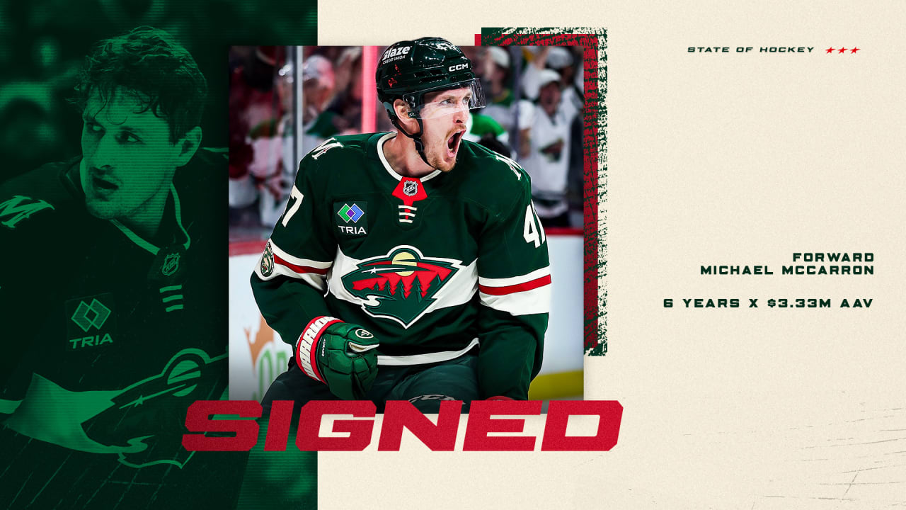 Minnesota Wild Signs Forward Michael McCarron to Six-year Contract