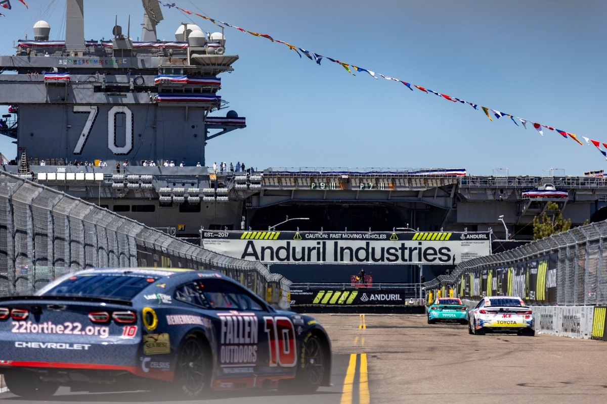 Dale Earnhardt Jr.'s most expensive broadcast booth ever: an active U.S. aircraft carrier