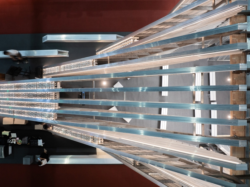 fan-shaped aluminum structure shapes unfold demountable exhibition pavilion - 3