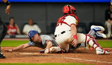 Cauley makes splash in big league debut as Rangers top Guardians 6-3 for 5th straight win