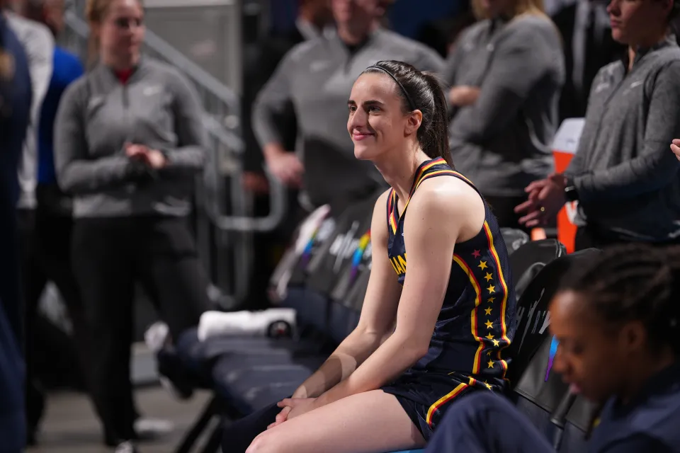Caitlin Clark 22 of the Indiana Fever smiles before the game against the Phoenix Mercury on June 22, 2026