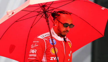 SPIELBERG, AUSTRIA - JUNE 25: Lewis Hamilton of Great Britain and Scuderia Ferrari walks in the Paddock during previews ahead of the F1 Grand Prix of Austria at Red Bull Ring on June 25, 2026 in Spielberg, Austria.