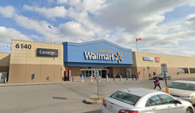 The exterior of a Walmart Supercentre