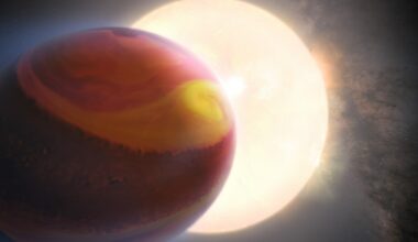 On WASP-121 b, the evening sky runs hot enough to tear water apart, hotter than the morning sky — and James Webb caught the difference by watching the planet turn during a single transit