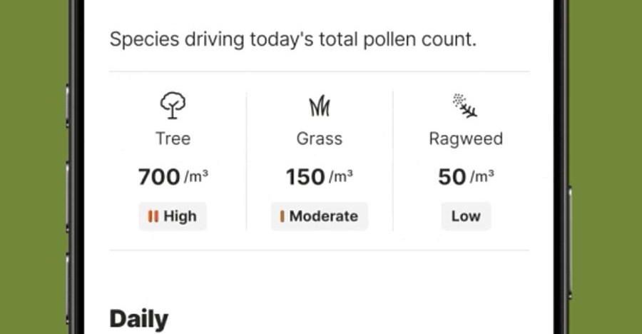 The Weather Channel app now predicts bad allergy days