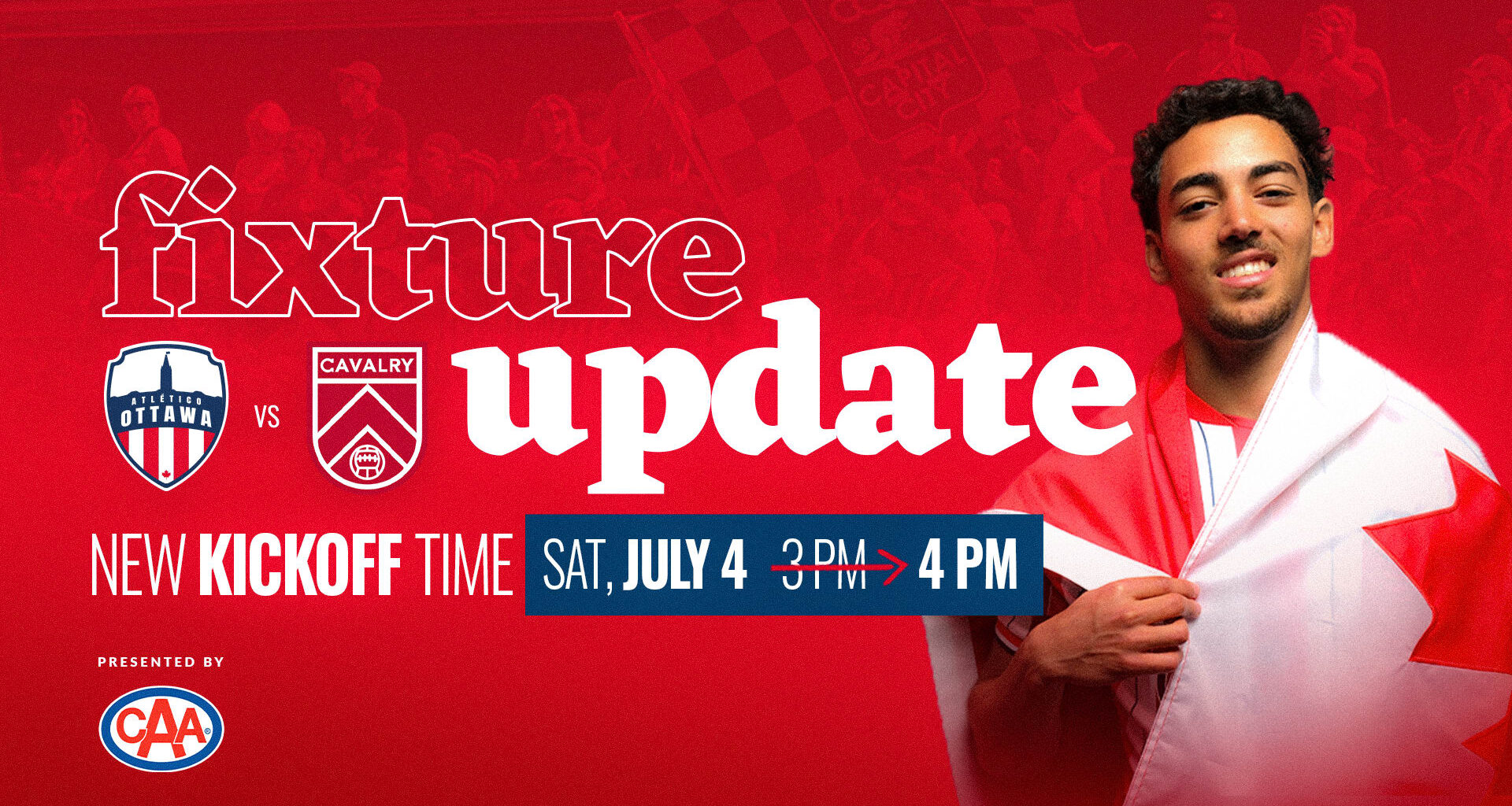 Atlético Ottawa updates kick-off time to support Canadian Men’s National Team