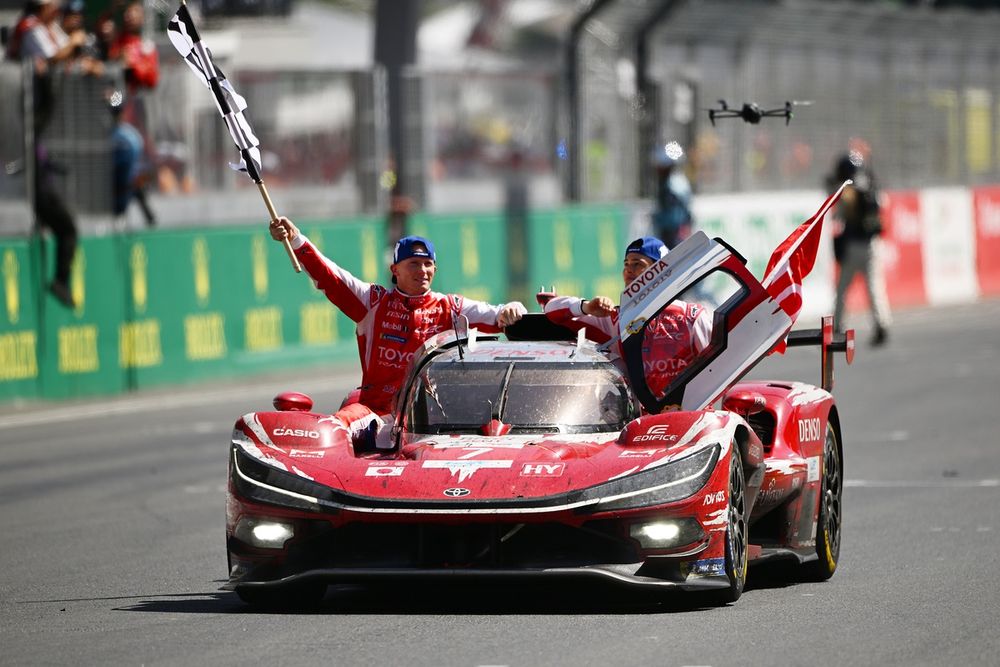 Toyota celebrates its sixth Le Mans win after four years of toil at the Circuit de la Sarthe
