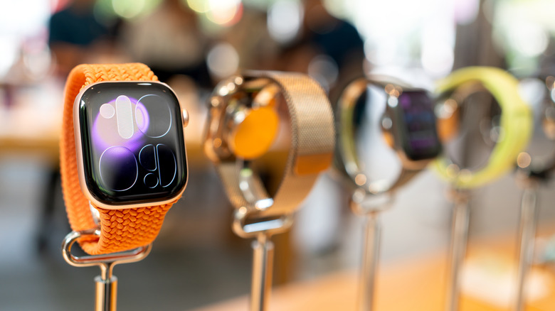 The Apple Watch Series 11 on display.