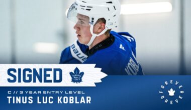 Maple Leafs Sign Forward Tinus Luc Koblar to Three-Year Entry-Level Contract
