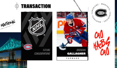 Canadiens trade forward Brendan Gallagher to the Vancouver Canucks