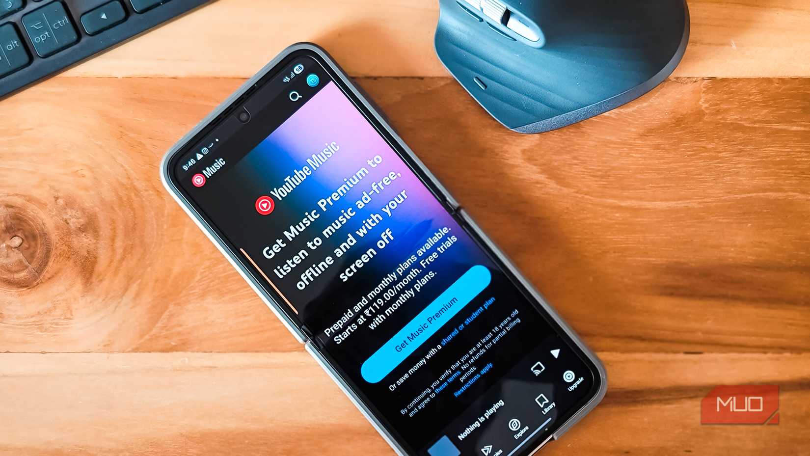 YouTube Music premium open on Galaxy Z Flip 6