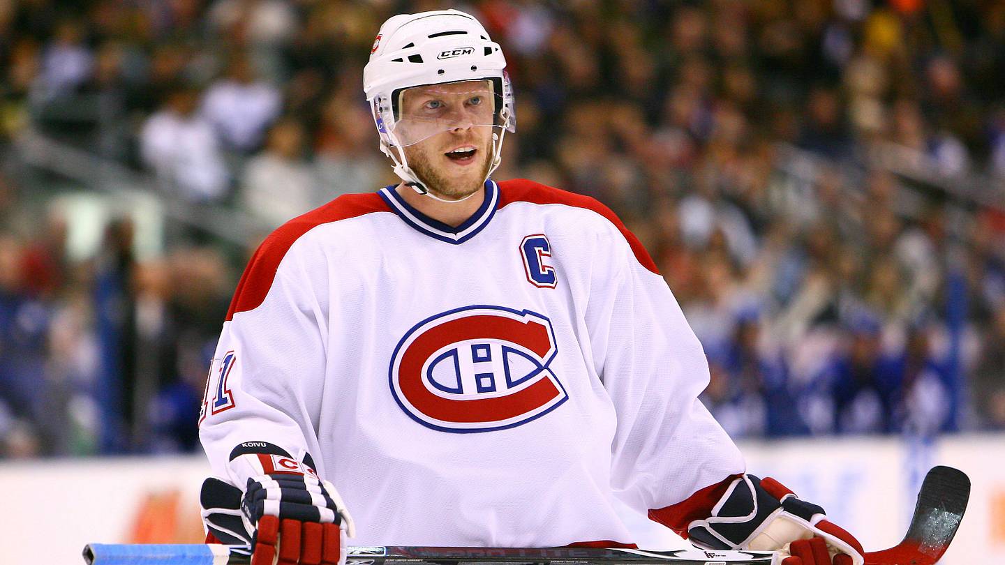 Jan 27, 2007; Toronto, ON, Canada; Montreal Canadiens center (11) Saku Koivu reacts to a call against the Toronto Maple Leafs at the Air Canada Centre in Toronto, ON. Mandatory Credit: Tom Szczerbowski-USA TODAY Sports