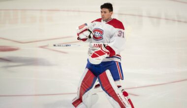 Apr 23, 2022; Ottawa, Ontario, CAN; Montreal Canadiens goalie Carey Price (31) skates prior to the start of the game against the Ottawa Senators at the Canadian Tire Centre. Mandatory Credit: Marc DesRosiers-USA TODAY Sports